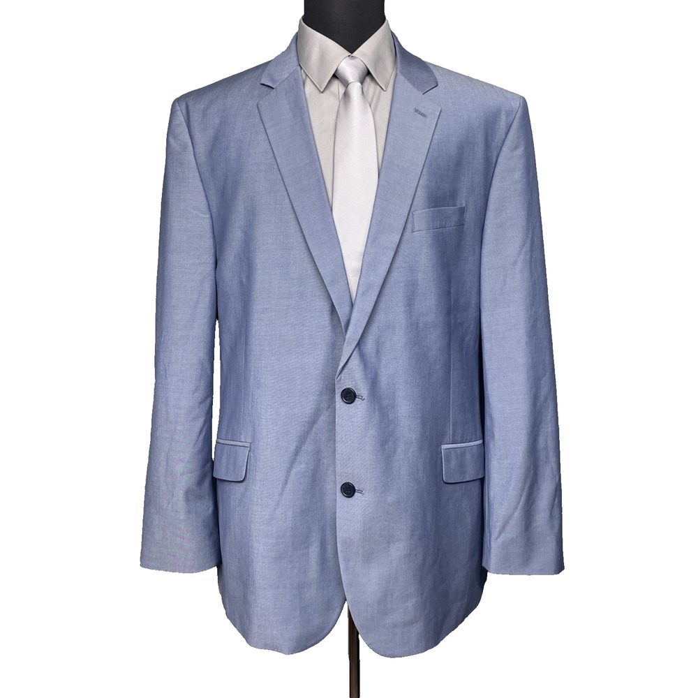 Madison Modern Fit Mens 50L Light Blue Suit Jacket Classic Preppy Summer Wedding